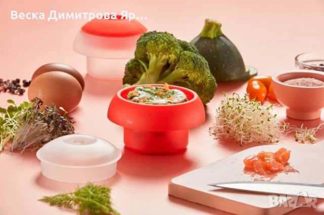 Уред за приготвяне на яйце в микровълнова Lekue, цилиндър/прозрачен цилиндър, снимка 2 - Други стоки за дома - 50596591