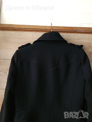 Черно палто Zara МИЛИТЪРИ златни копчета , снимка 3 - Палта, манта - 51795828