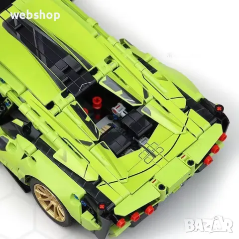 Конструктор Спортен автомобил Lamborghini 1280 части, 1:14 , Съвместим с Lego, снимка 4 - Конструктори - 48257253