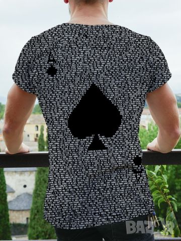 Мъжка тениска с къс ръкав,геометричен 3D принт с дизайн на Асо Пика, снимка 8 - Тениски - 46365635