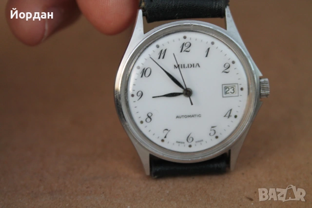 Швейцарски автоматичен мъжки часовник ''Mildia'' , снимка 9 - Мъжки - 53711083