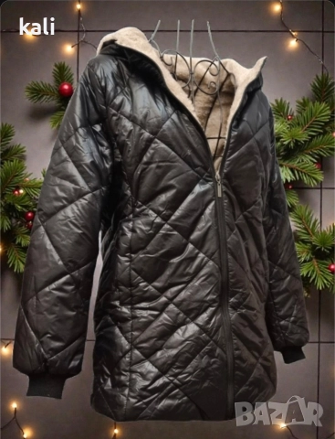 Топло черно яке с мека пухкава подплата