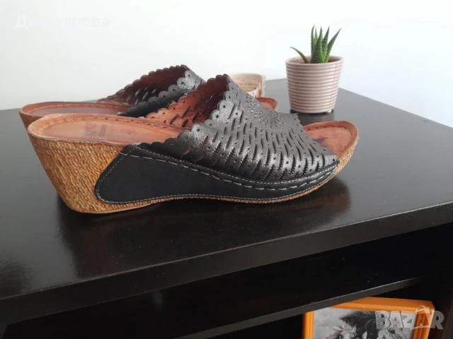 Дамски летни чехли от естествена кожа Кариока 