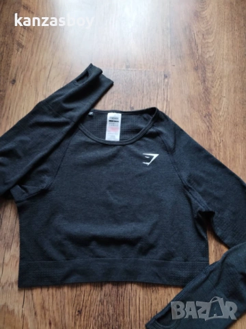 Gymshark Vital Crop Top - дамска фитнес блуза КАТО НОВА Л, снимка 7 - Блузи с дълъг ръкав и пуловери - 53890257