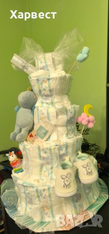 Изработка на торти от памперси, снимка 3 - Пелени, памперси - 52330563