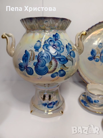 Сервиз за чай от украински порцелан Коростенский завод, снимка 16 - Сервизи - 53579043