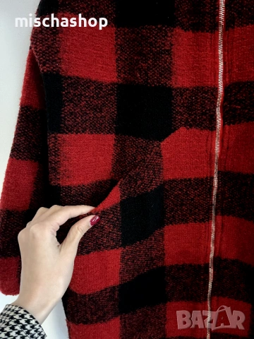 Карирано палто Zebra - XS/S р-р, снимка 3 - Палта, манта - 53414775