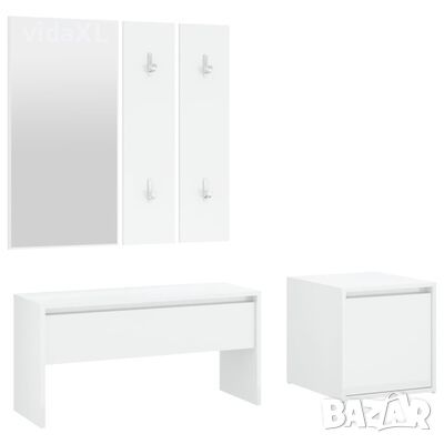 vidaXL Комплект мебели за антре, бял гланц, инженерно дърво(SKU:808789, снимка 1 - Други - 45698607