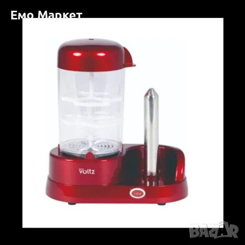 Уред за хот-дог с приставка за 6 яйца Voltz OV51984A, 365W, Незалепващо покритие, Червен 