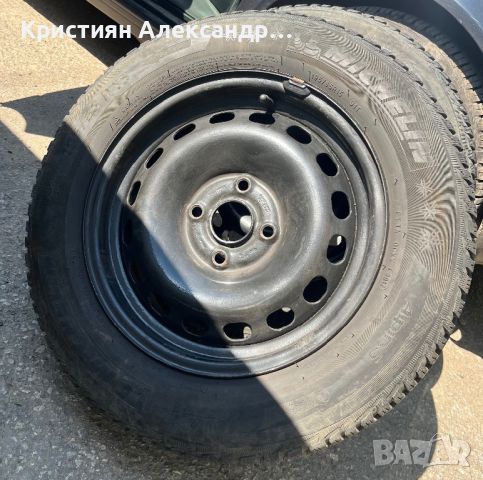 Зимни гуми Michelin Alpin 5, железни джанти Audi 4x108 195/65/15, снимка 3 - Гуми и джанти - 46742967