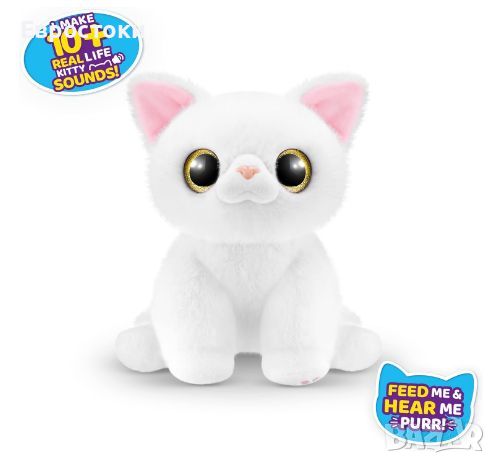 Интерактивна играчка Zuru Pets Alive Smitten Kittens, интерактивно котенце с аксесоари, цвят: бяло, снимка 3 - Образователни игри - 46010579