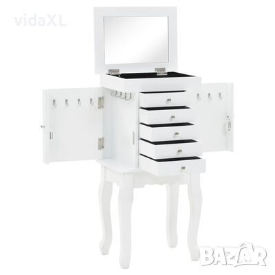 vidaXL Свободностоящ шкаф за бижута, бял（SKU:246960