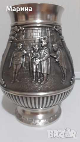 Комплект за вино и ракия от калай Antik*Vintage #92, снимка 5 - Антикварни и старинни предмети - 52405033