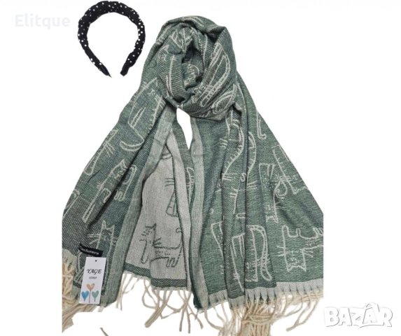 Стилен дамски шал на котета, сезон пролет и есен, снимка 2 - Шалове - 52843107