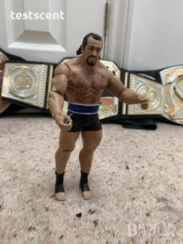 Екшън фигура WWE Rusev Miro Русев Миро blue Мачка Mattel figure играчка, снимка 13 - Фигурки - 48450667