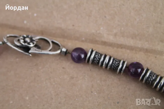 Дамско сребърно колие с аметист , снимка 5 - Други ценни предмети - 49798215
