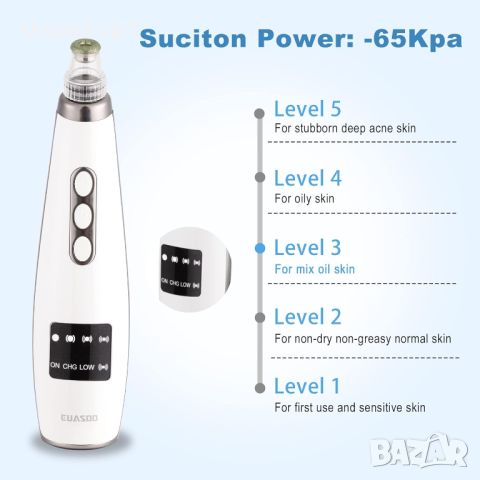 Vacuum blackhead remover премахване на черни точки, USB акумулаторен екстрактор на пъпки Tibobo, снимка 7 - Други - 46673685