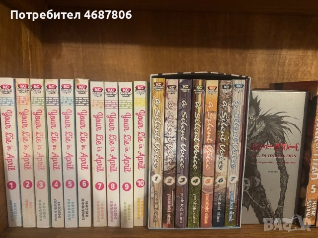 Манга - attack on titan,death note , Given ,Your lie in April др