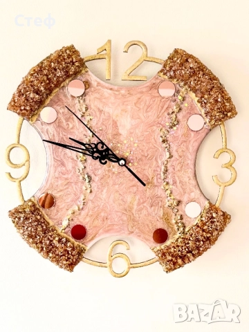 Часовници с епоксидна смола и кристали!, снимка 4 - Декорация за дома - 52720317