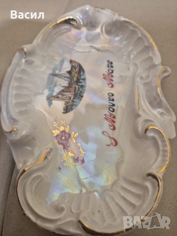 Порцеланов пепелник позлата, снимка 4 - Антикварни и старинни предмети - 54150261