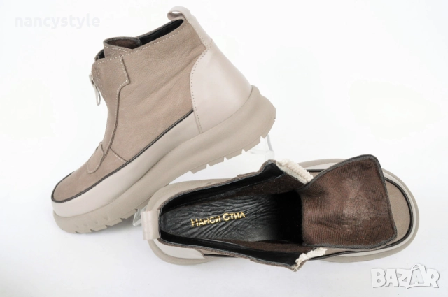 НОВО! Дамски спортни боти с цип - Два цвята, снимка 3 - Дамски боти - 52290405