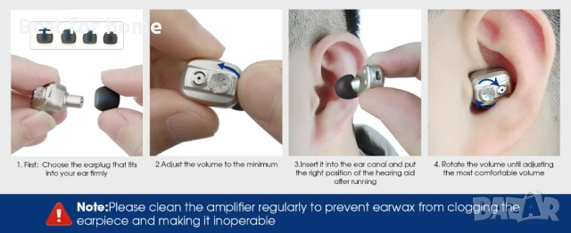 Акумулаторни слухови апарати Britzgo с усилвател и намаляване на шума, снимка 5 - Други - 51147733