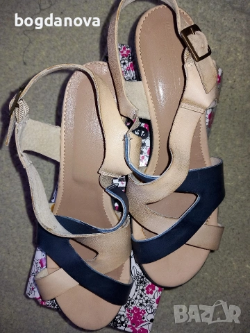 Чисто нови необувани сандали на ток от естествена кожа, снимка 11 - Сандали - 53992442