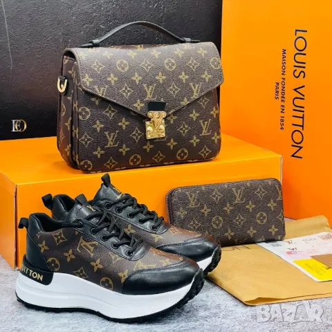 дамски маратонки, чанта / раница и портмоне louis vuitton , снимка 3 - Чанти - 46935155