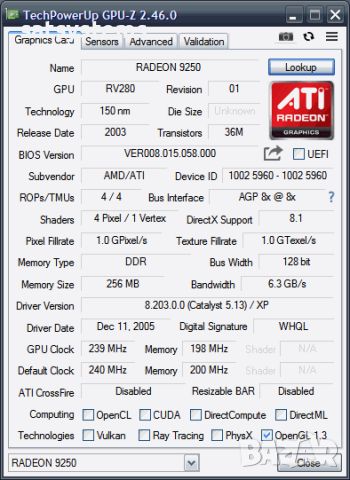 Видео карта ATi Radeon Manli 9250 256MB DDR 128bit AGP, снимка 10 - Видеокарти - 45904360