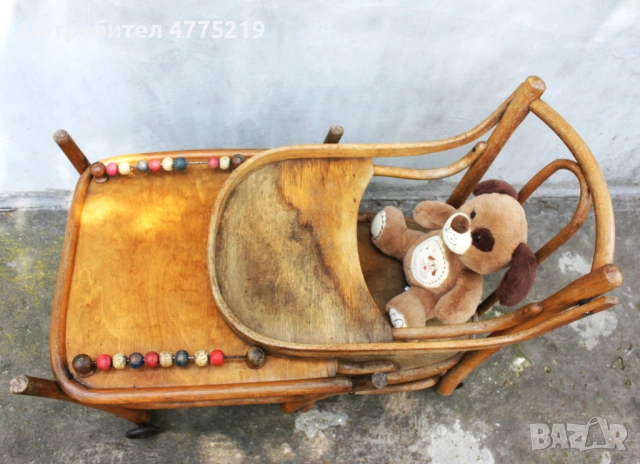 Винтидж ретро детско столче трансформер - маса и стол, Thonet стил