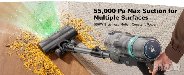 Безжична прахосмукачка Proscenic P16, 55KPA НОВА, снимка 4 - Прахосмукачки - 53420876