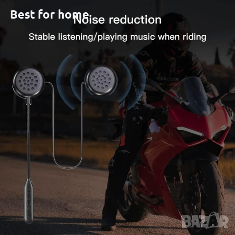 Bluetooth слушалки за мотоциклетна каска с Bluetooth 5.0 ултратънки безжични слушалки за каска, снимка 6 - Слушалки и портативни колонки - 53706364