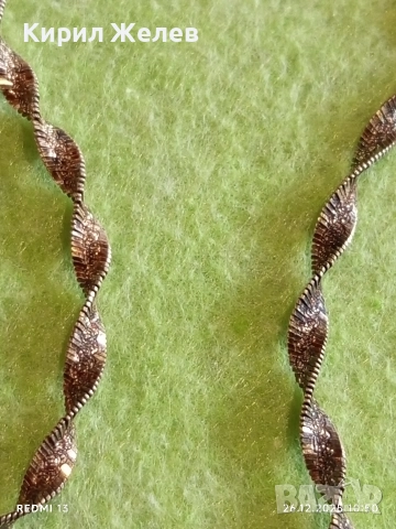 Сребърно колие спираловидна ретро плетка майсторска ръчна изработка Italy 32511, снимка 3 - Колиета, медальони, синджири - 52902577