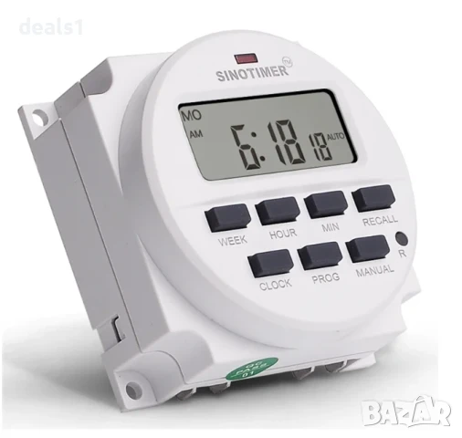 Sinotimer TM618N-2 LCD 1.6-инчов 220V AC цифров 7-дневен програмируем Превключвател с вградено реле 