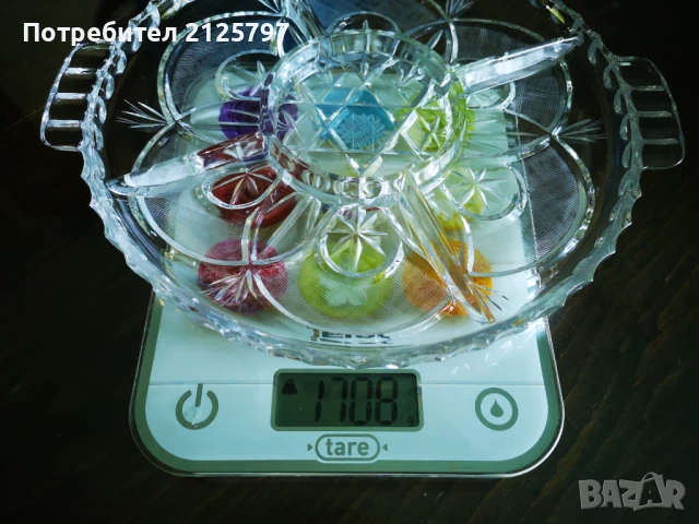 Кристално плато за сервиране, снимка 5 - Прибори за хранене, готвене и сервиране - 51275792