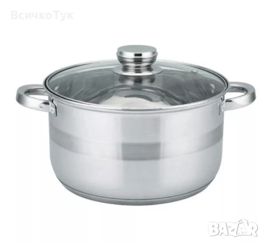 ✨Тенджера Oliver Voltz OV51210M24, 24 см, 6.5 литра, Капак, Индукция, Инокс 