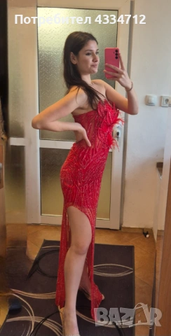 Червена Абитуриентска рокла, снимка 3 - Рокли - 53443509