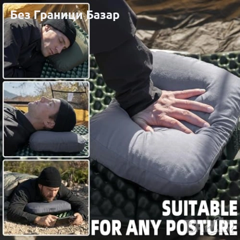 Нова Компактна възглавница за път кола къмпинг с калъфка зелена мемори пяна, снимка 6 - Възглавници - 54207760