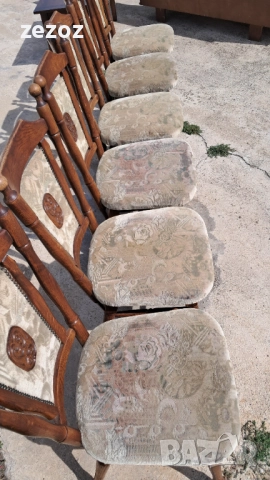  Ретро столове масив-6бр. №036, снимка 5 - Столове - 52708559