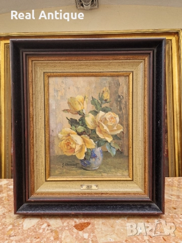 Много добра красива антикварна авторска картина масло върху платно , снимка 2 - Картини - 51509020