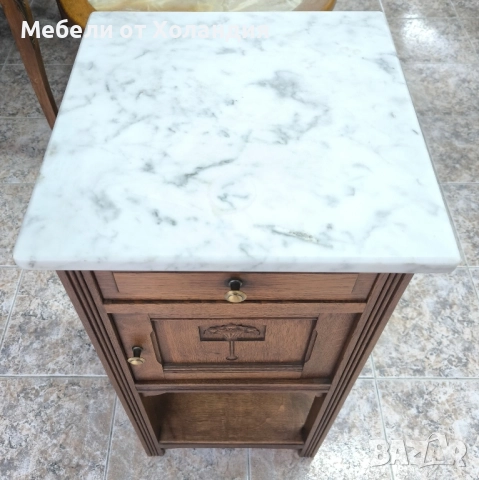 старинно шкафче с мраморен плот - РЕЗЕРВИРАНО, снимка 2 - Шкафове - 52377940