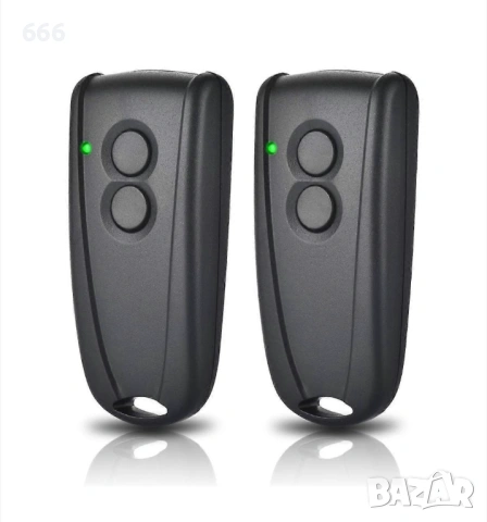 Дистанционни управления за гаражни врати, 433.92 MHz, комплект от 2, съвместими с RSC2, RSE2, черно,