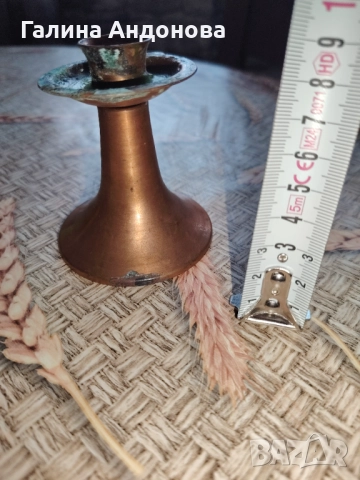 Меден свещник от 19 в., снимка 3 - Антикварни и старинни предмети - 52965222