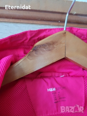 Розово спортно яке с качулка H&M , снимка 2 - Якета - 51863605