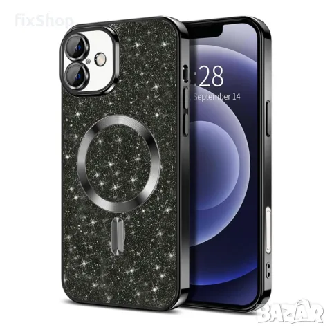 Калъф fixGuard - Luxury Glitter MagSafe - iPhone 16 Plus - Black, снимка 1 - Калъфи, кейсове - 48670735