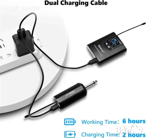 Bietrun UHF безжична микрофонна система 3 в 1, снимка 6 - Микрофони - 48788706