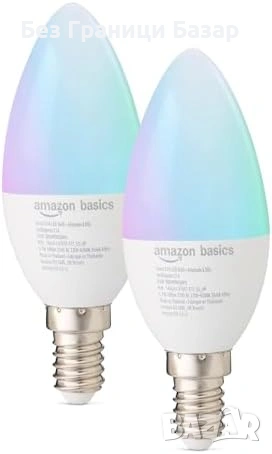 Нови Смарт крушка E14 2 броя WiFi 2.4GHz Multicolour Alexa only димиране