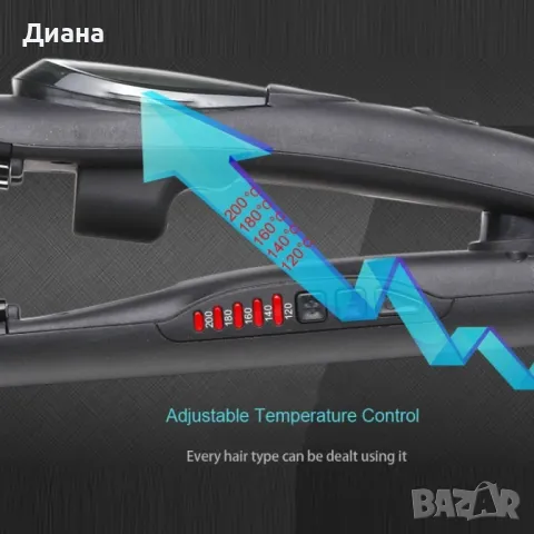 Преса за изправяне на коса с пара, снимка 5 - Преси за коса - 47807499