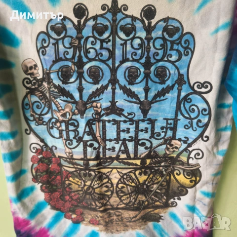 Оригинална тениска на Grateful Dead Bertha Rock music Tie Dye M/L 1995, снимка 13 - Тениски - 53391771