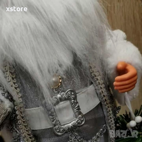 Дядо Коледа в сребристо – празнична фигура, която носи магия и уют у дома (50 / 70 см), снимка 8 - Декорация за дома - 52728168